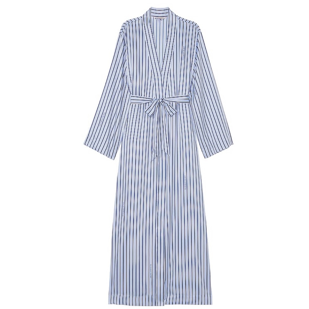 Victoria's Secret Blue and White Striped Robe
